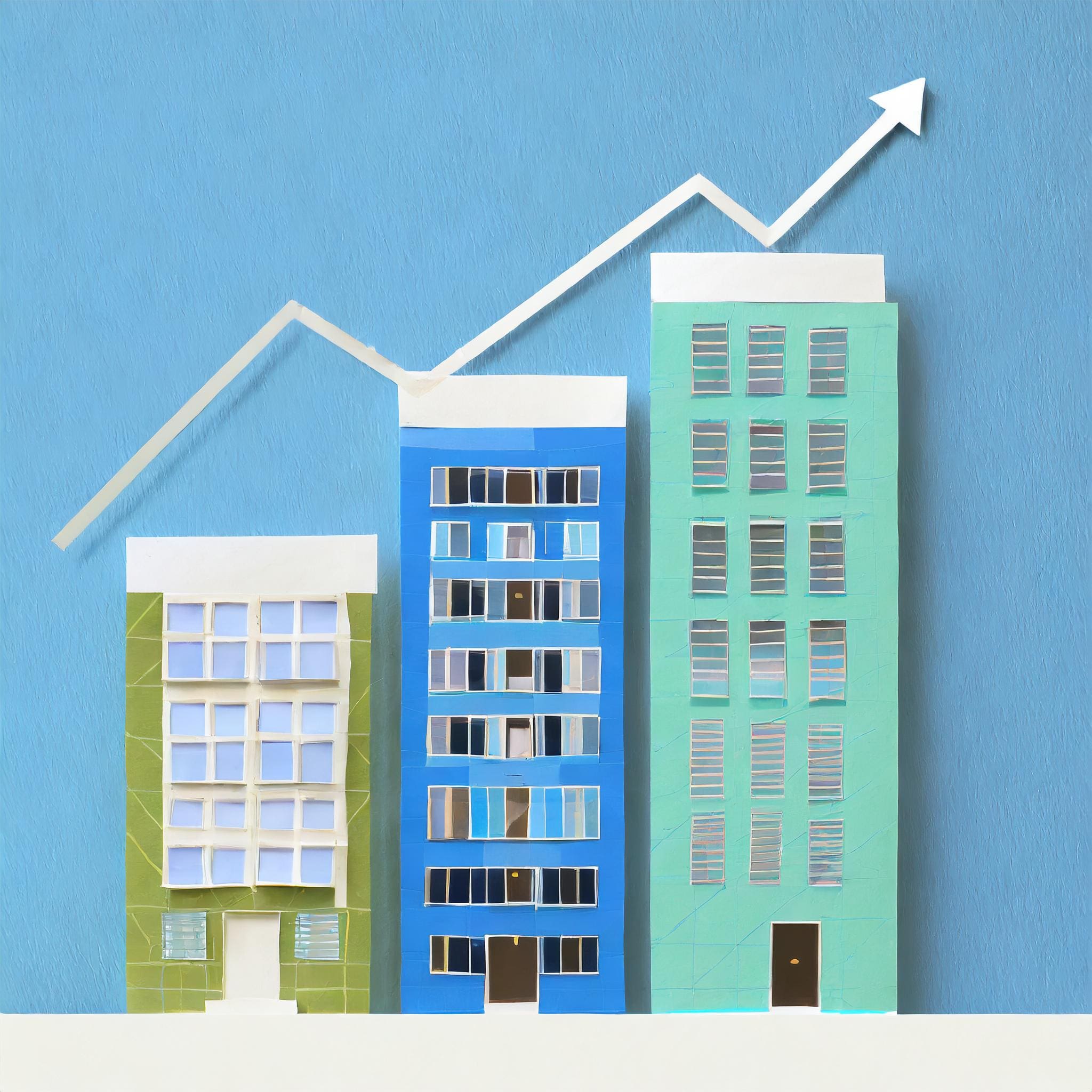 Illustration of Multifamily growth through periodic rent increases