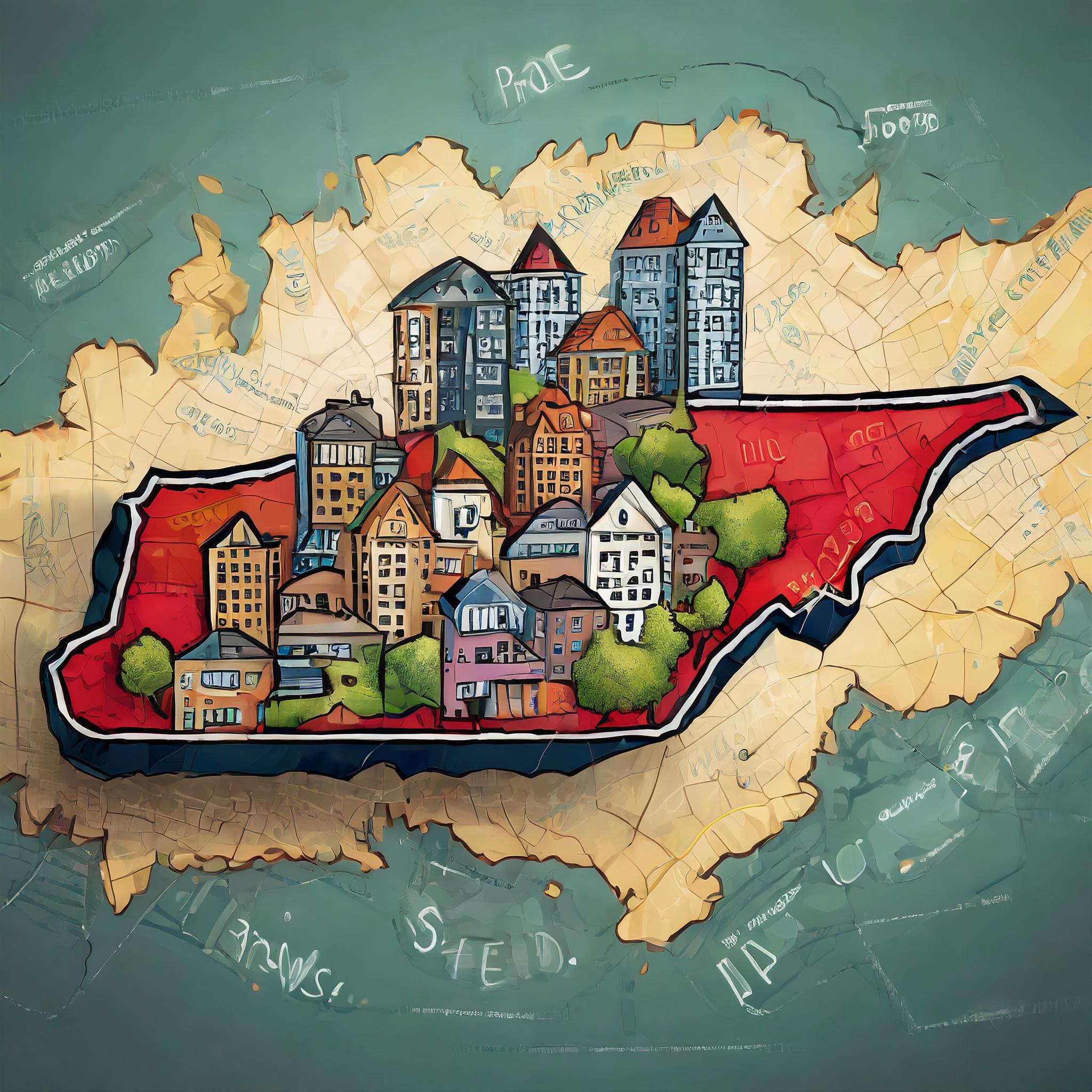 Middle Tennessee Multifamily map with buildings.